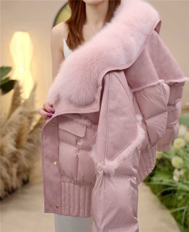 【MM】 冬季气质爆款高端气质毛领百搭保暖纯色冬季羽绒服