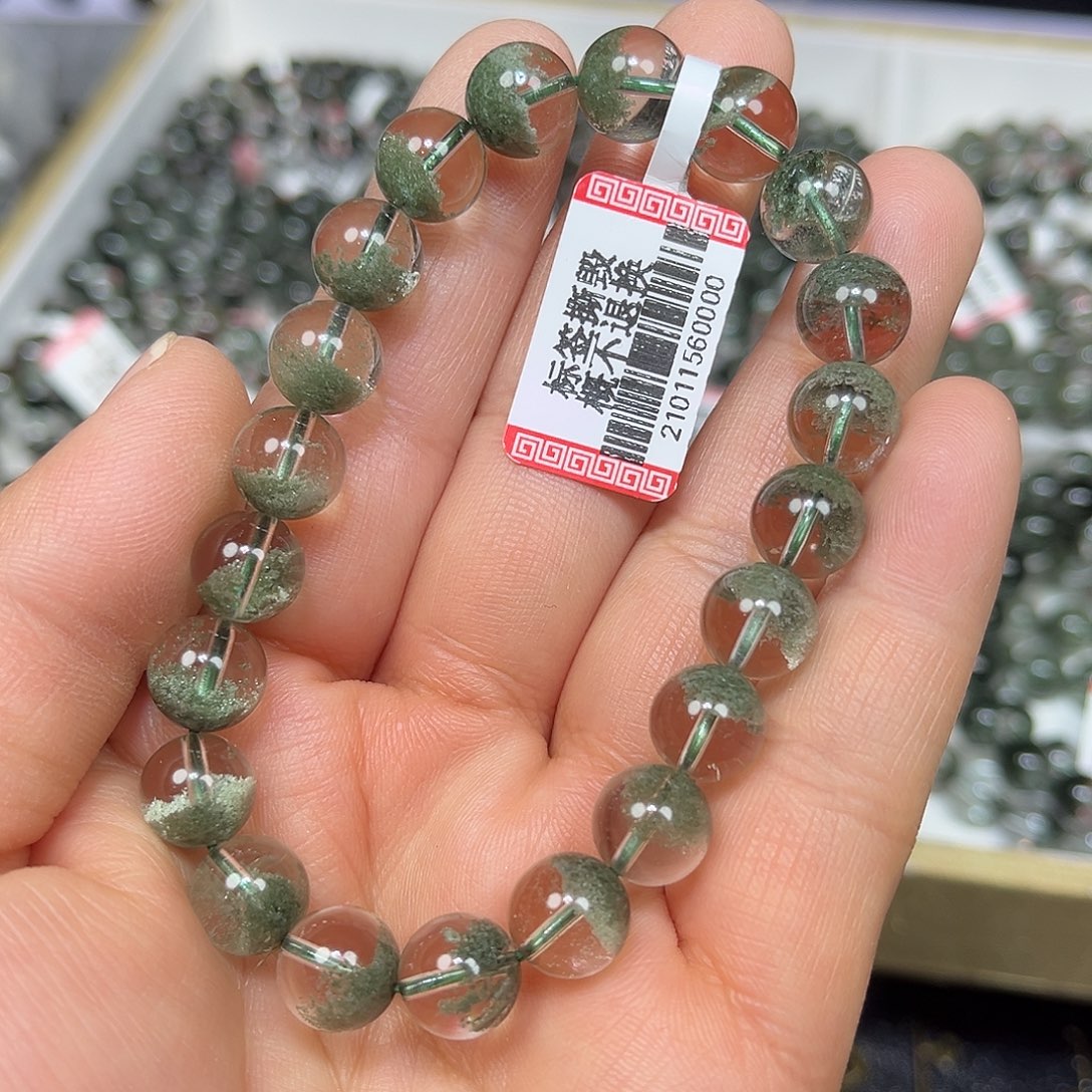 水晶手串未镶嵌绿幽灵手串