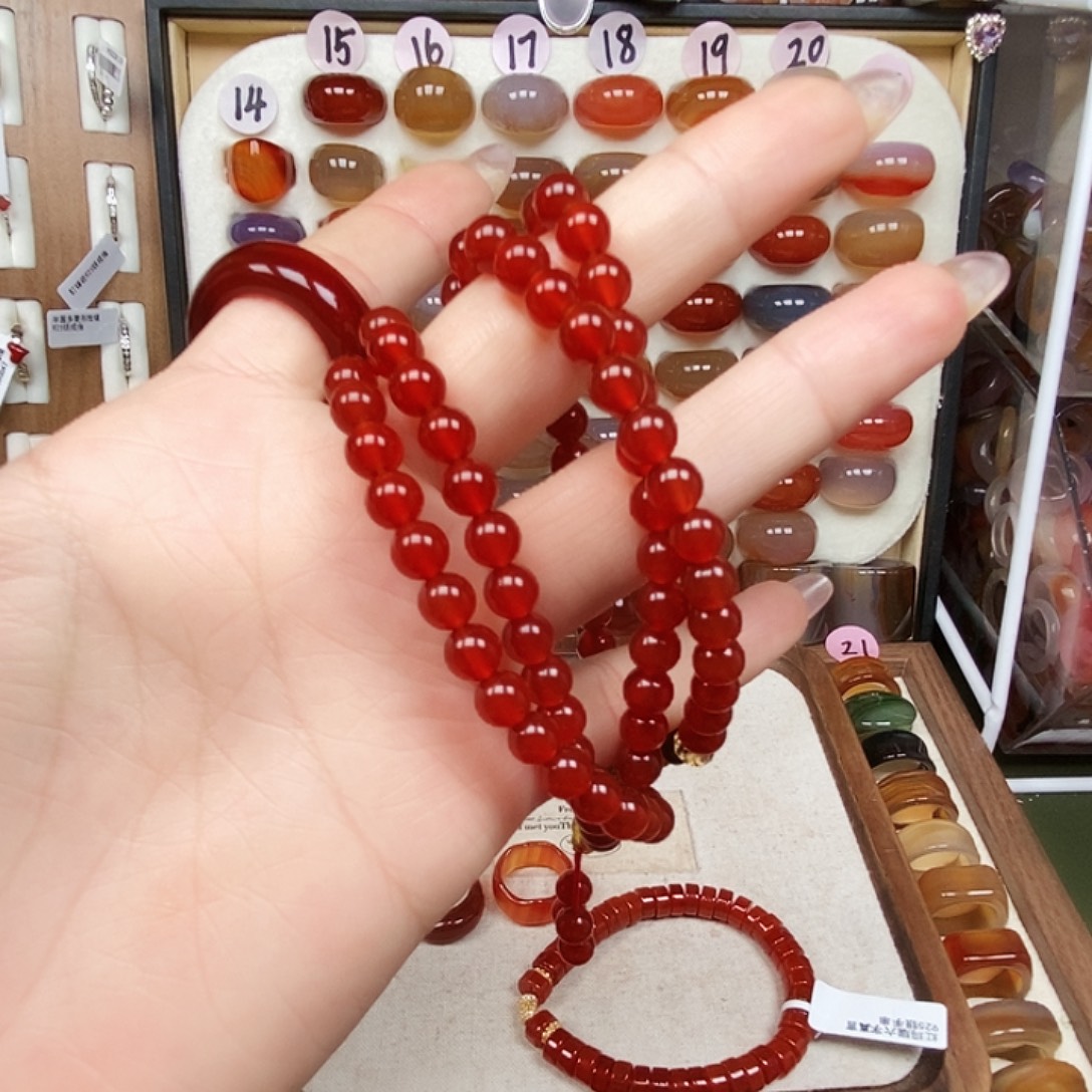 箴***店玛瑙/玉髓合金戒指