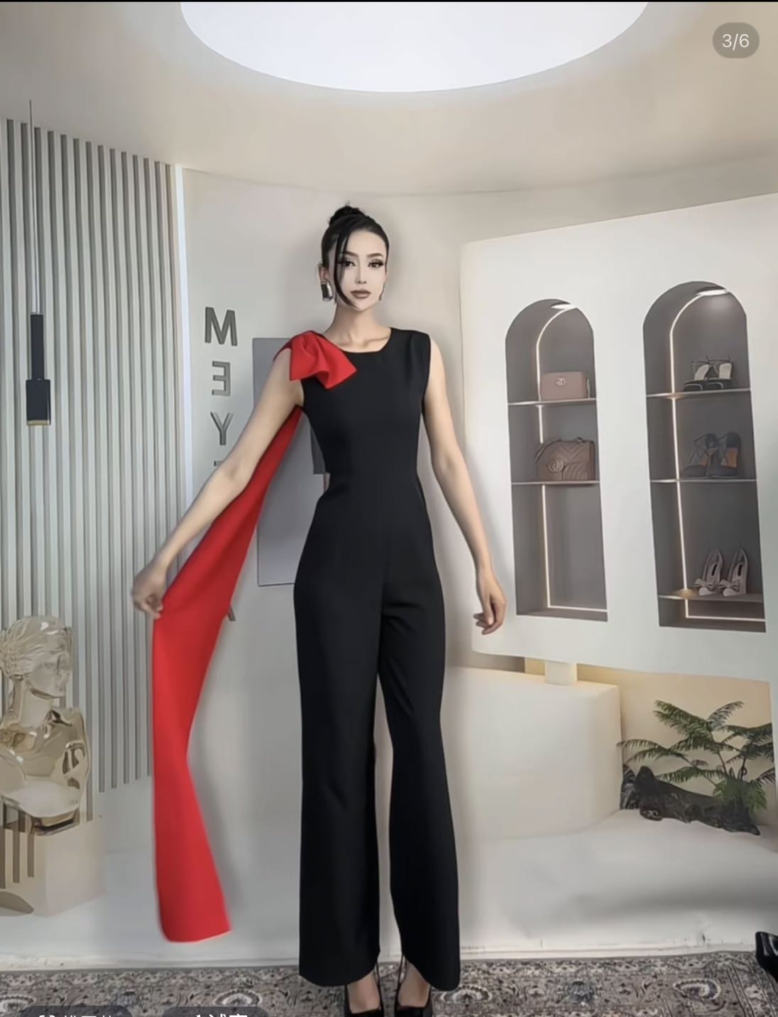 【MEYFIRA品牌高级设计款】新款44号显瘦气质轻奢高腰时尚黑色修身