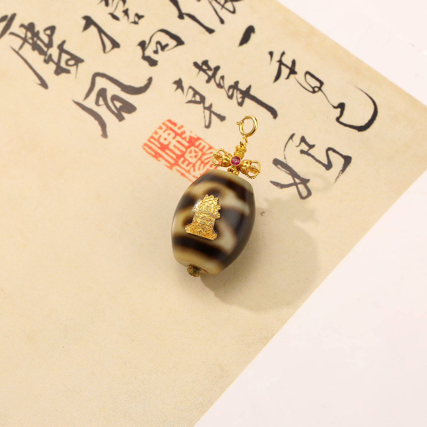 一了个卜【来彩】五爷黑肉吊坠