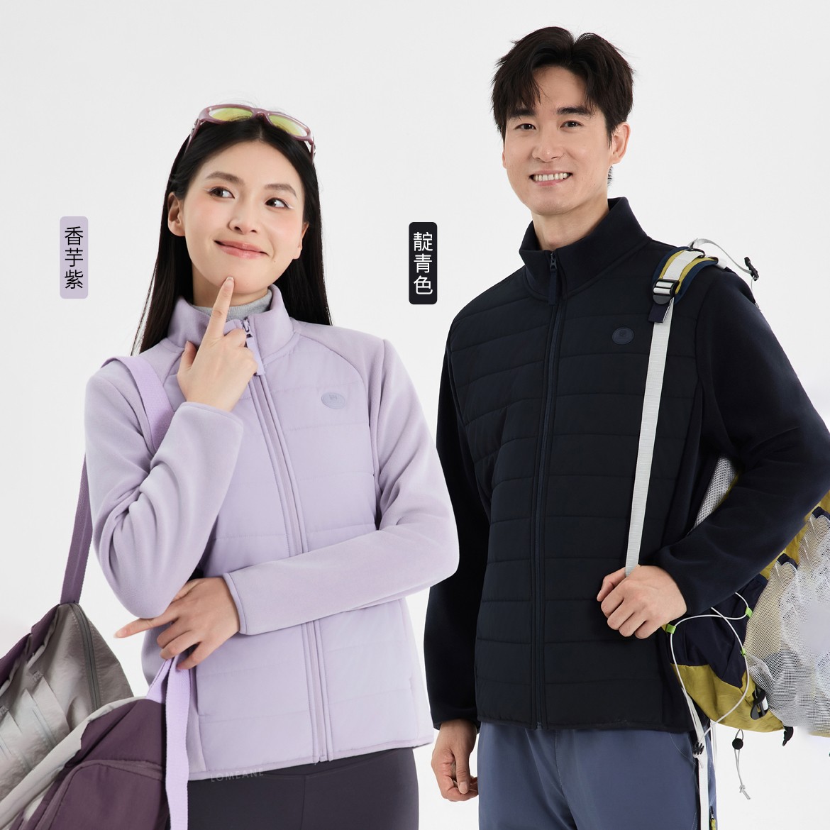 BONAS/宝娜斯秋冬款羊毛气绒外套(立领)男女同款8801