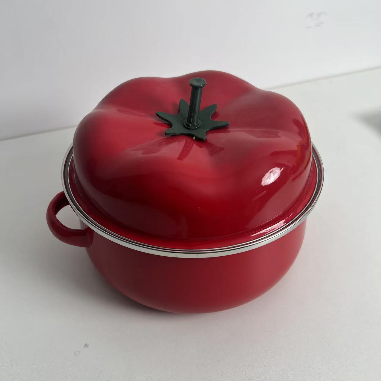 加厚番茄锅红色喜庆双耳锅陶瓷汤锅