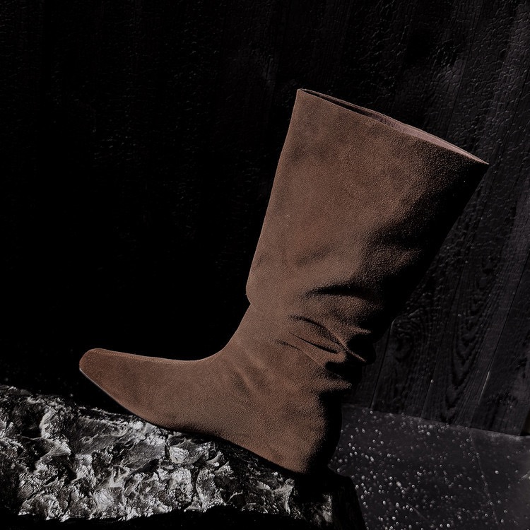 【大静静】“瘦腿靴”巨好看显瘦内增高牛皮高筒长靴