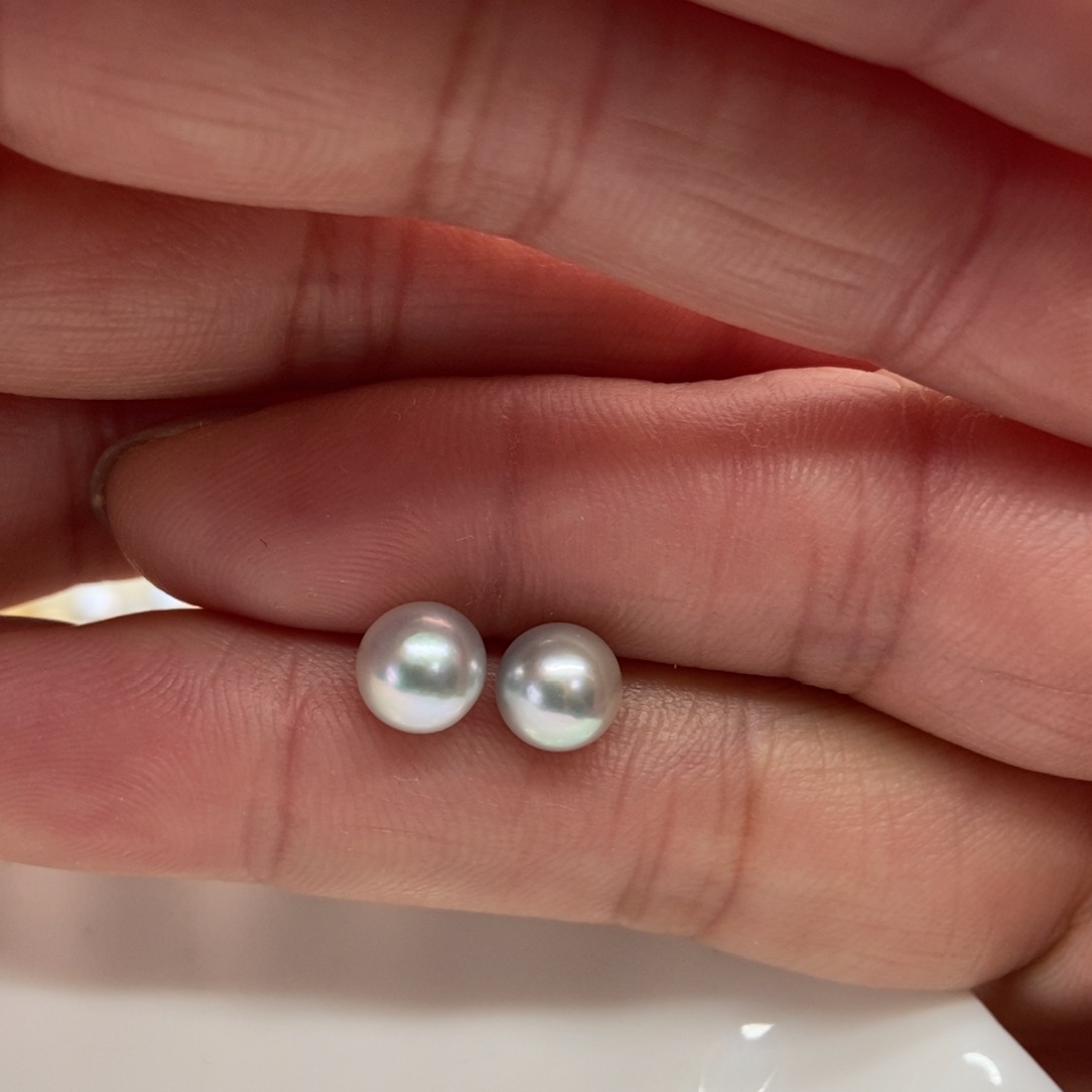 海水珍珠耳饰银S925镶嵌