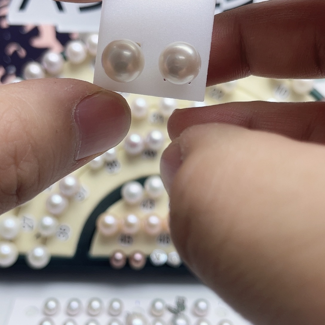 弱***子耳饰淡水珍珠银S925镶嵌