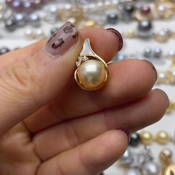 海水珍珠吊坠(不含链)银S925镶嵌