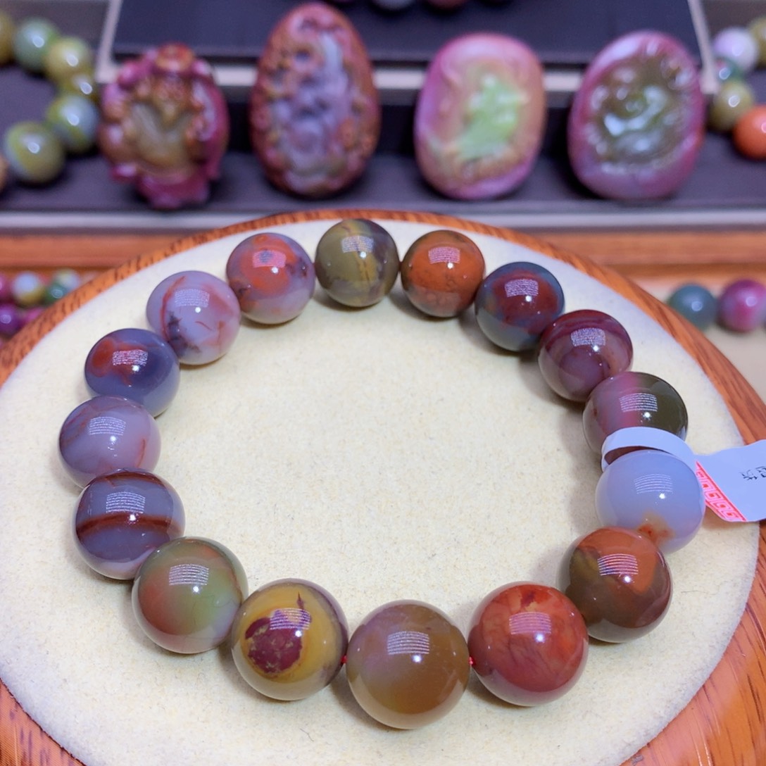 玛瑙手链未镶嵌盐源