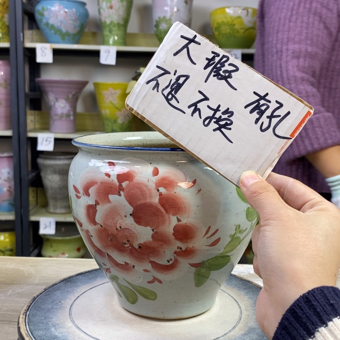 景德镇手工手绘陶瓷花盆