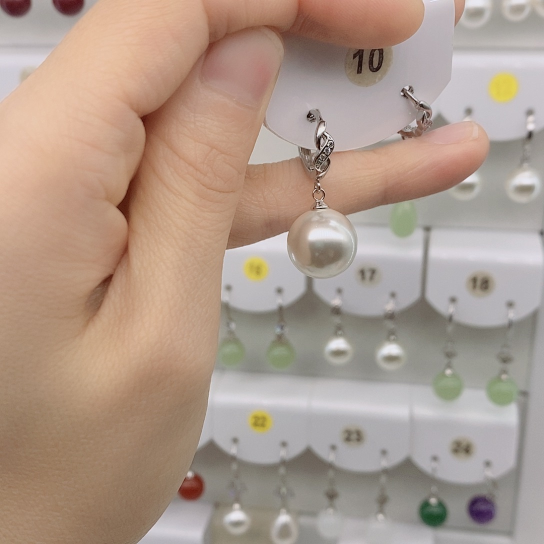 925银14毫米白贝珠