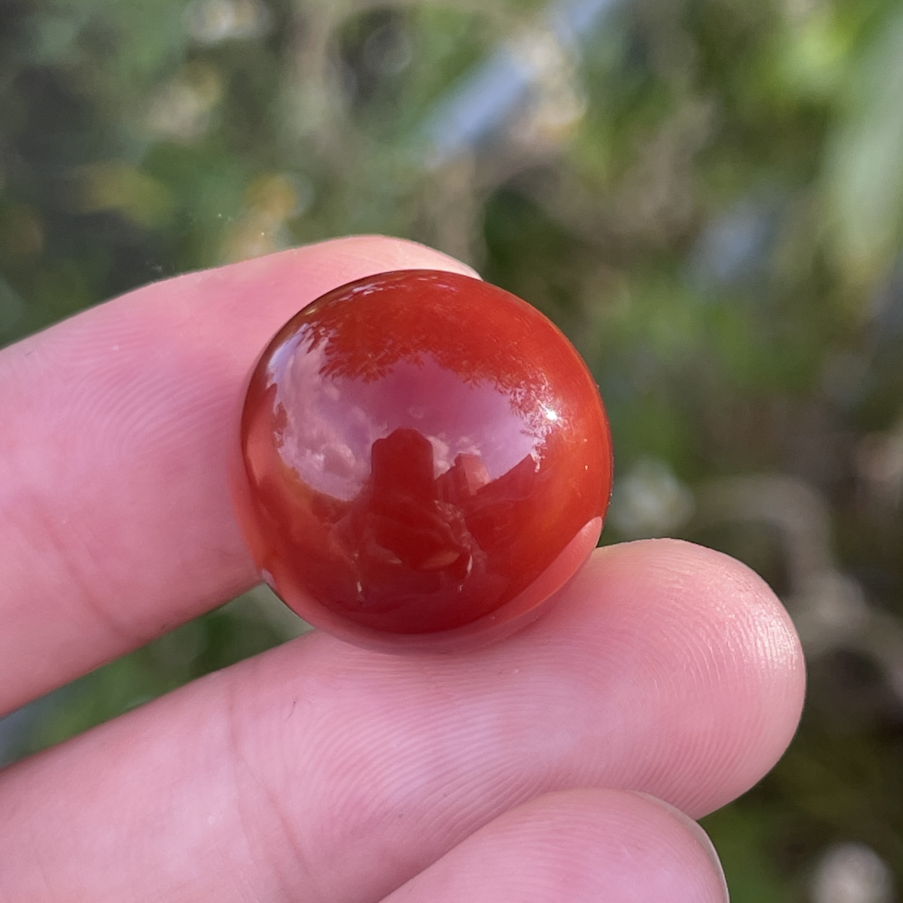 天然南红玛瑙圆牛血红满色配饰单珠17mm