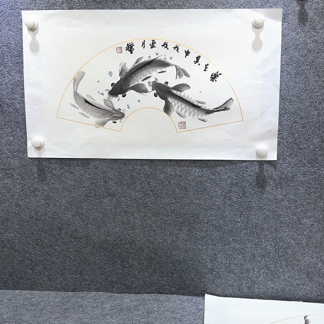 国画知鱼之乐纯手绘