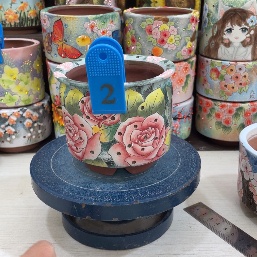 红陶多肉花盆奶罐