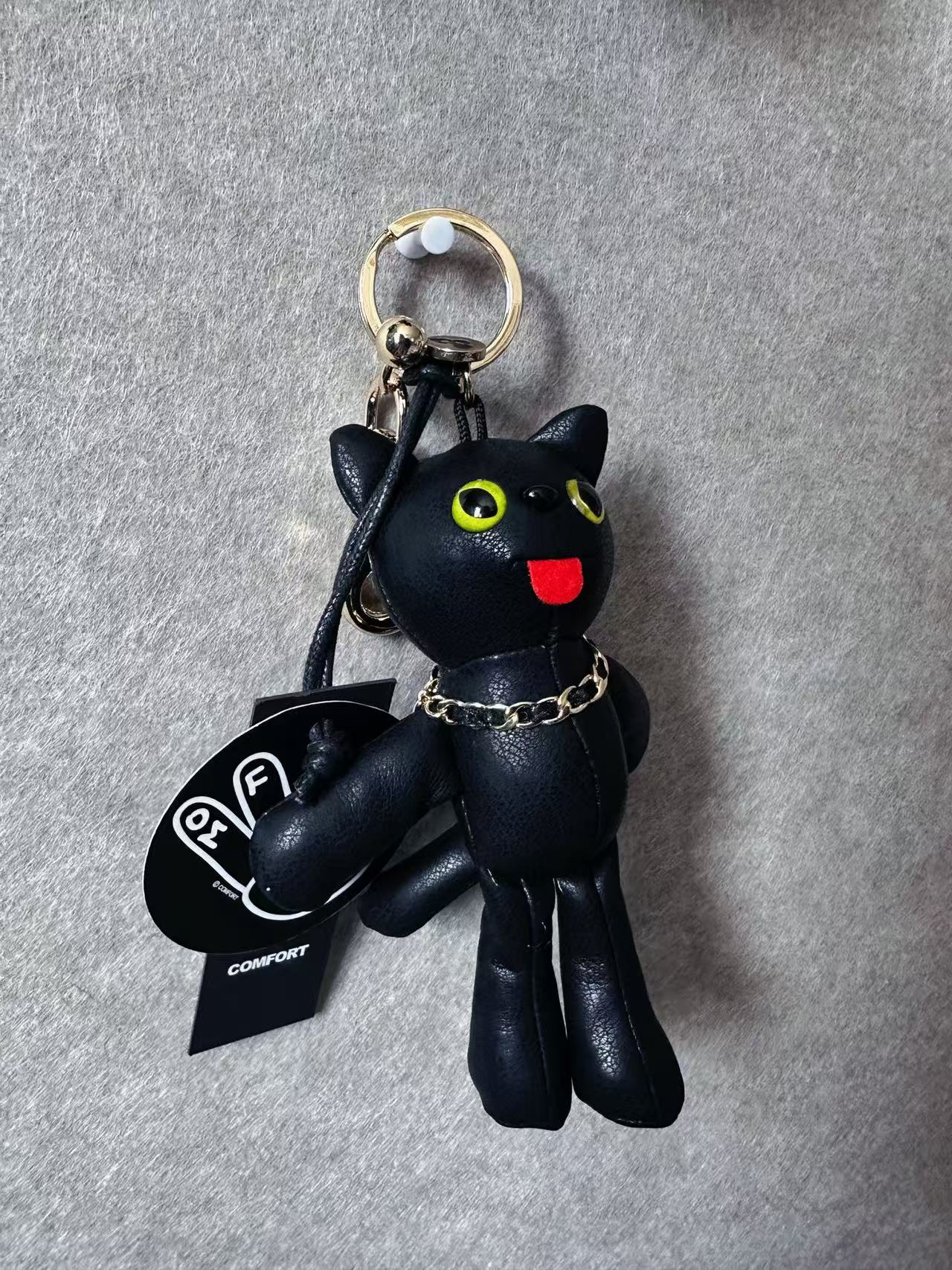 【OGplus】comfort小猫挂件 18k镀金皮革小黑猫