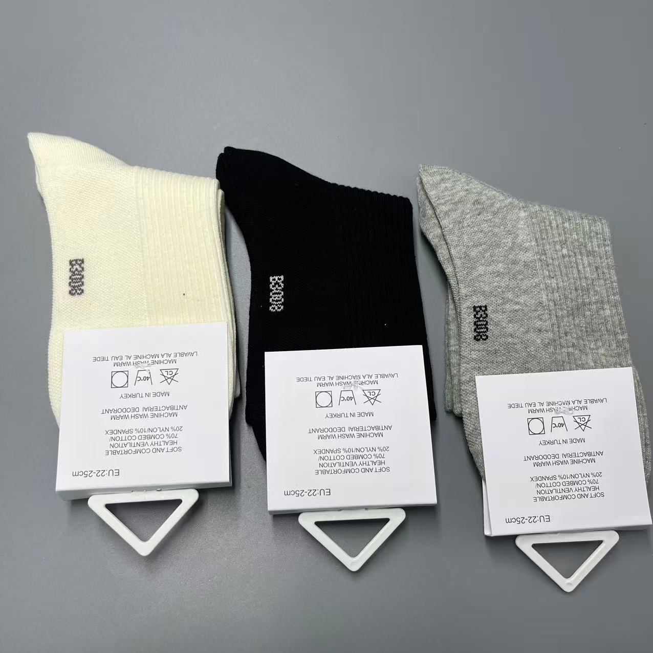 K252037 舒适运动袜长袜5双装 2白2黑1灰