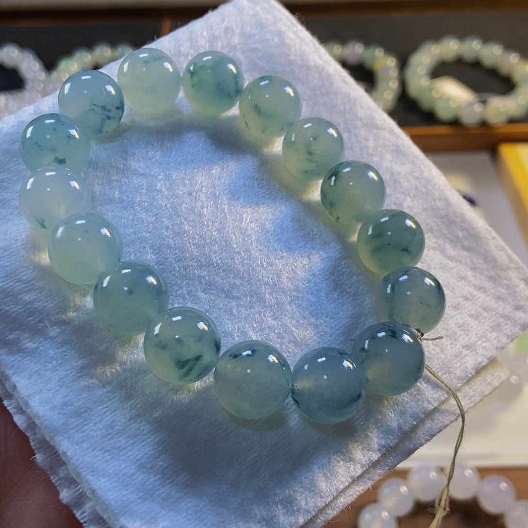 定制翡翠未镶嵌翡翠手串卡12.6