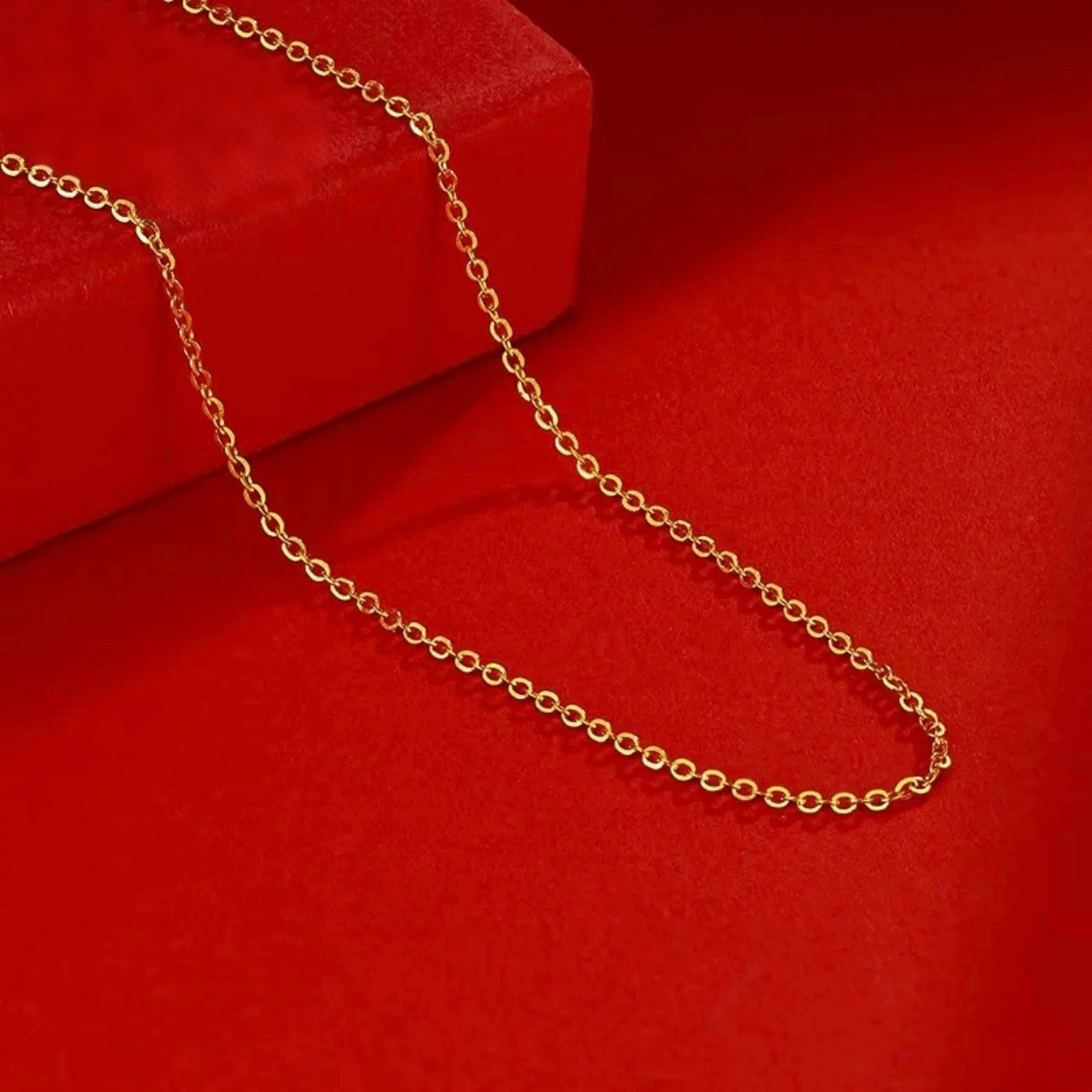 链子 O字项链X040女款时尚百搭女士经典金色