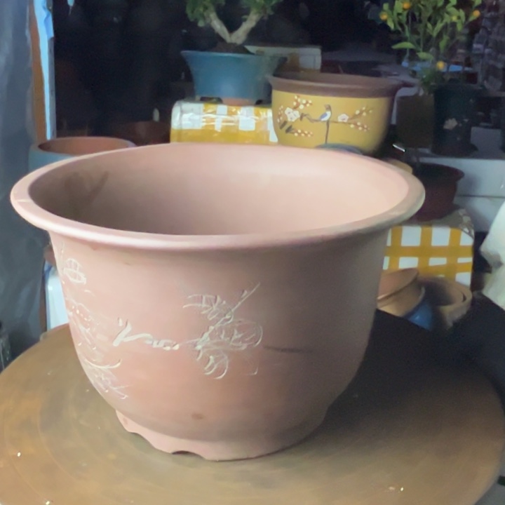 紫砂30平角金钟花盆