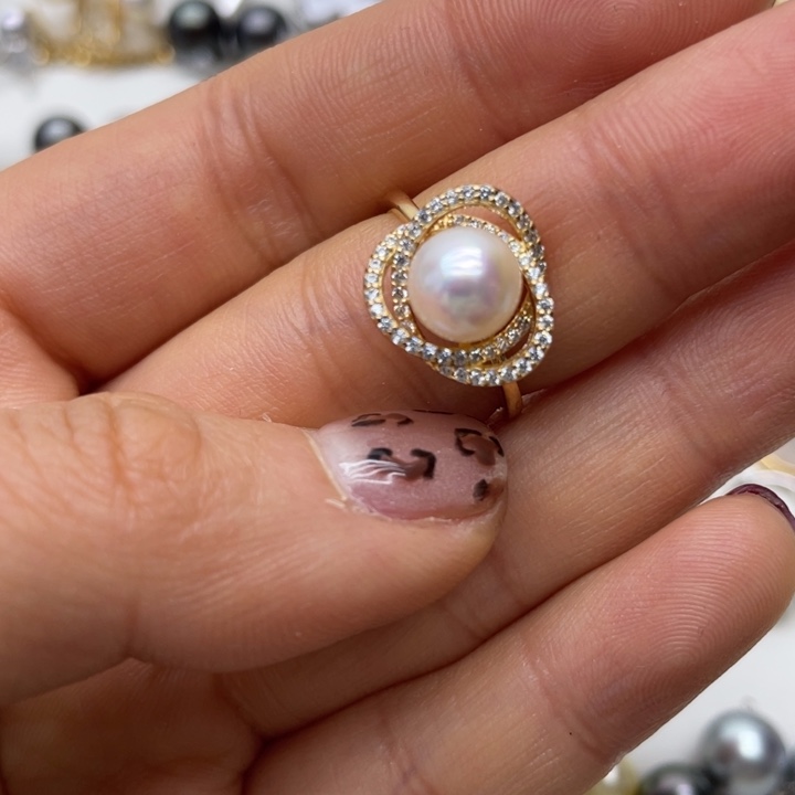 海水珍珠戒指银S925镶嵌