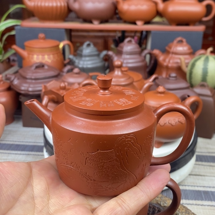 紫砂茶壶全手工德韵180cc原矿赵庄老朱泥