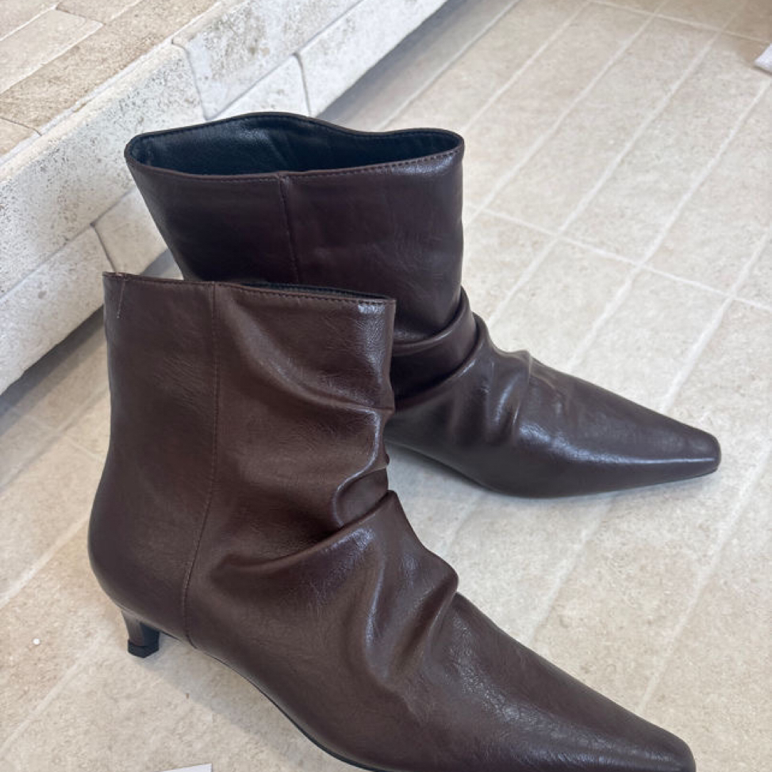 法式复古尖头女秋冬时尚舒适短靴百搭西部靴S329-18..