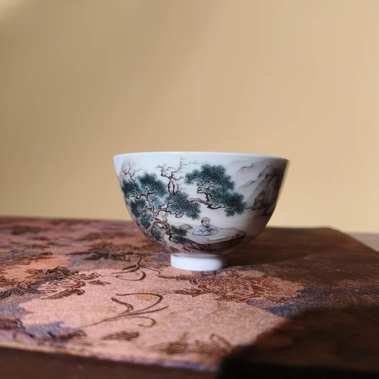 【瓷见如故】一儒堂鹤图鸡心杯 yrt478