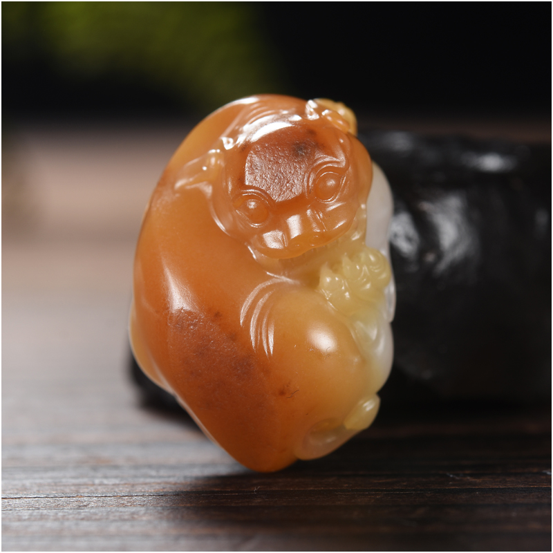 玉石缘【招财貔貅20g】新疆和田玉黄沁籽料精品男女款挂件吊坠