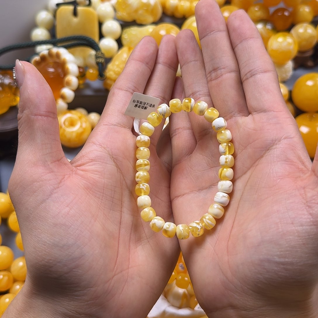 琥珀珠宝奇石未镶嵌8mm