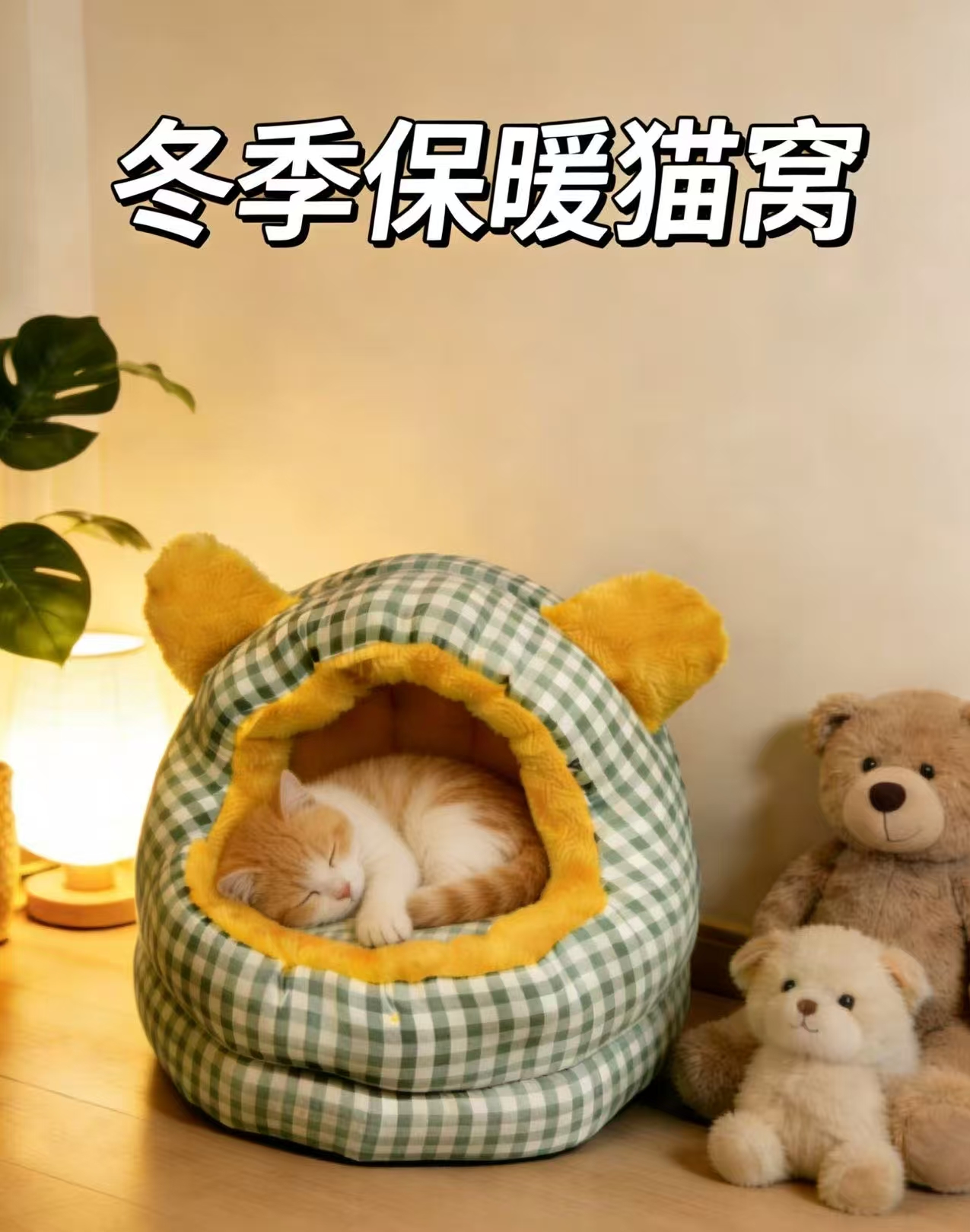 宠物四季通用冬季加厚半封闭式有安全感猫窝狗窝