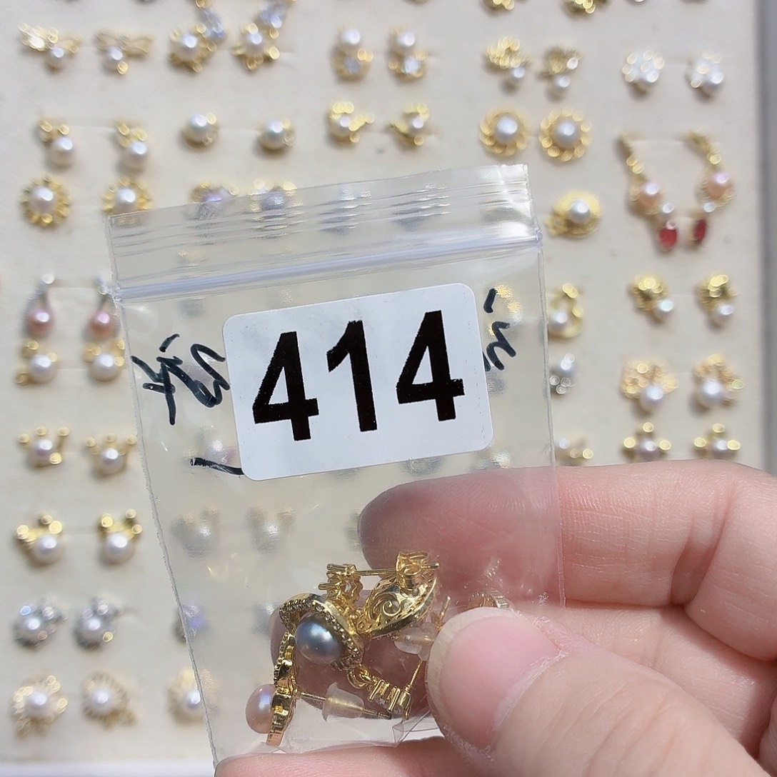 合金淡水珍珠耳饰