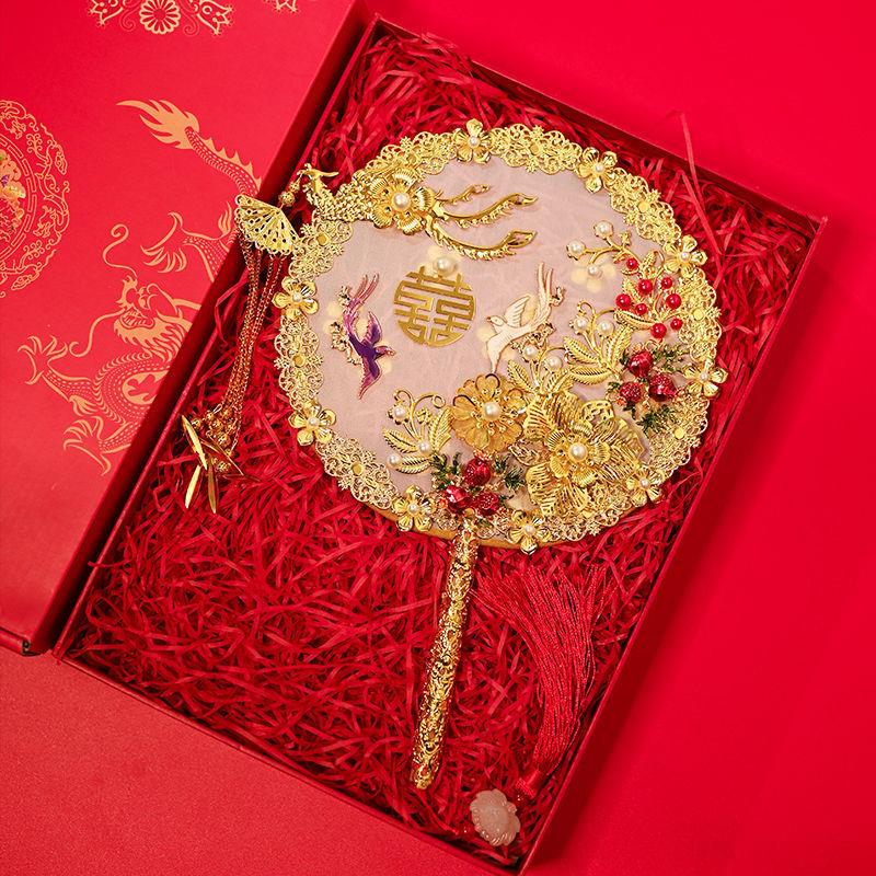 小米有品成品秀禾服喜扇结婚礼diy材料包手工中式手捧花扇古风扇