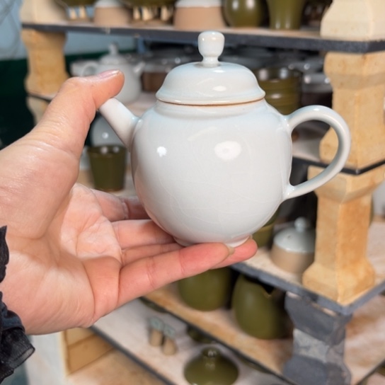 杯月白君子壶微微不开片裸发