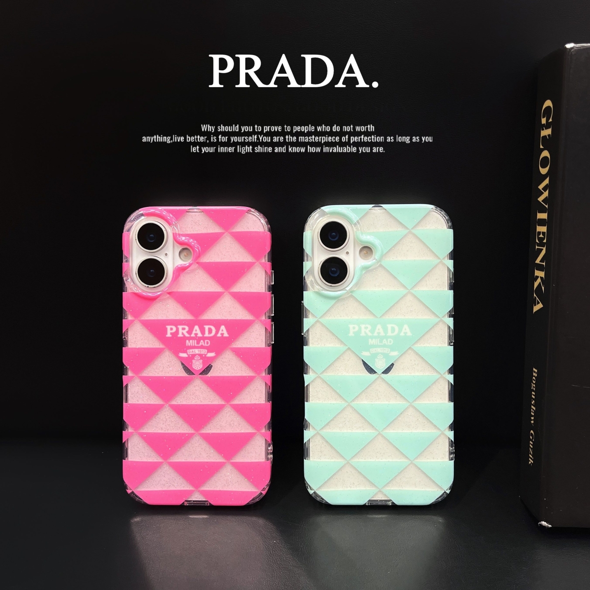 果冻闪粉甜美风三角标字母16promax手机壳清新双面闪粉适用于苹果