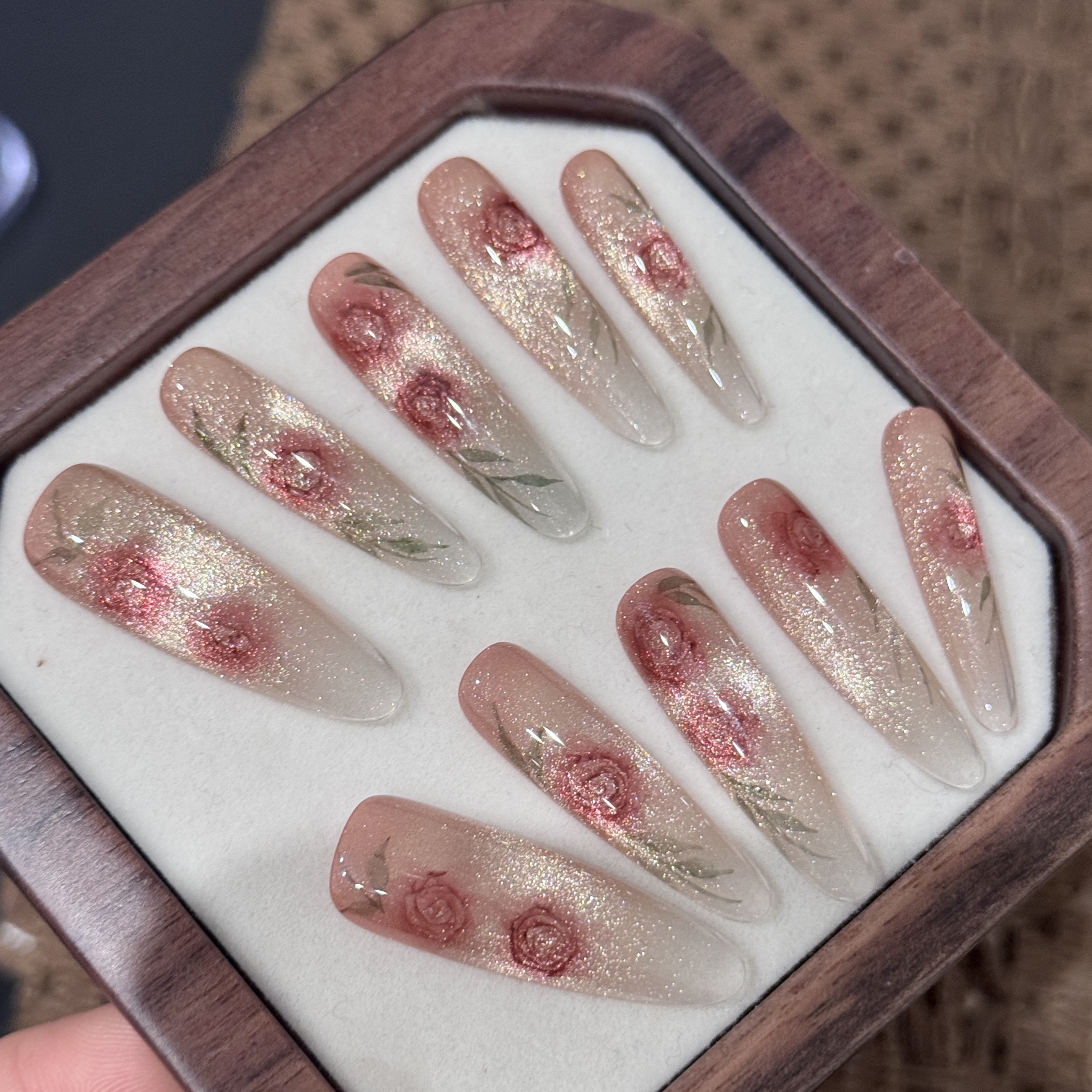 猫眼玫瑰·纯手工穿戴甲定制款