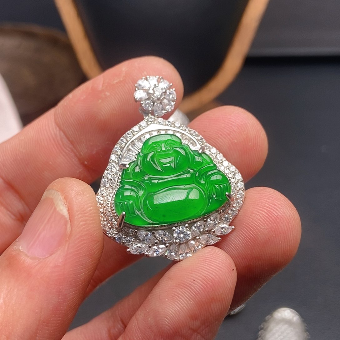 翡翠吊坠(不含链)银S925镶嵌487吊坠