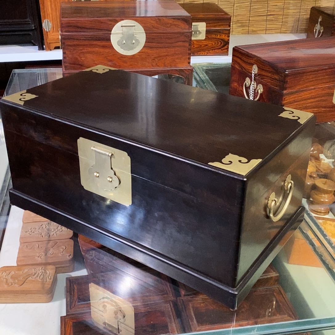 东非黑黄檀（紫光檀）走*人独板收纳箱46/26/20