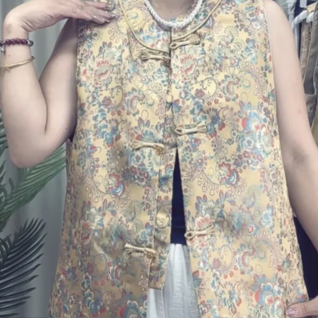 春秋马甲刺绣马夹国风马甲衬衫时尚中式秋冬民族风古装