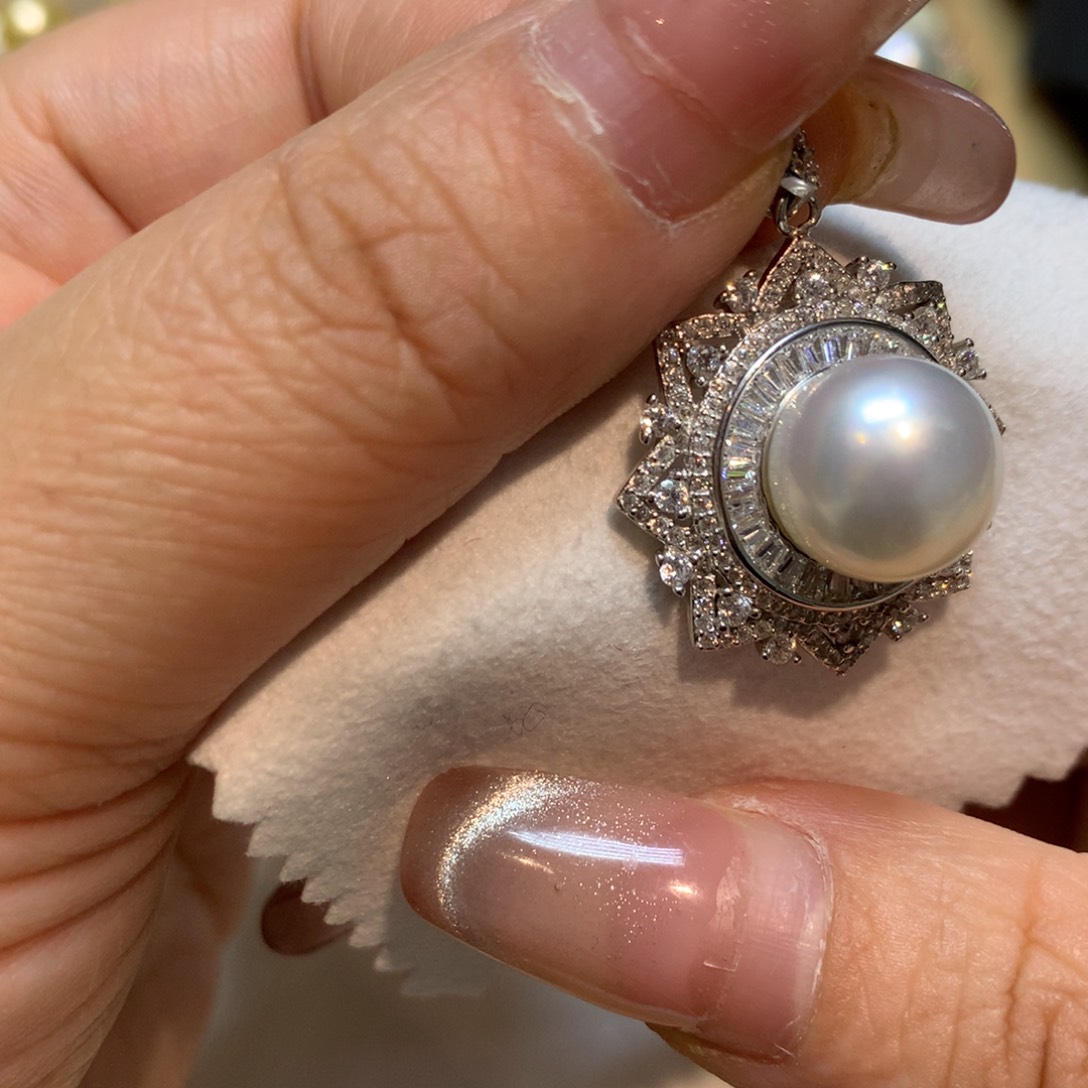 海水珍珠颈饰银S925镶嵌