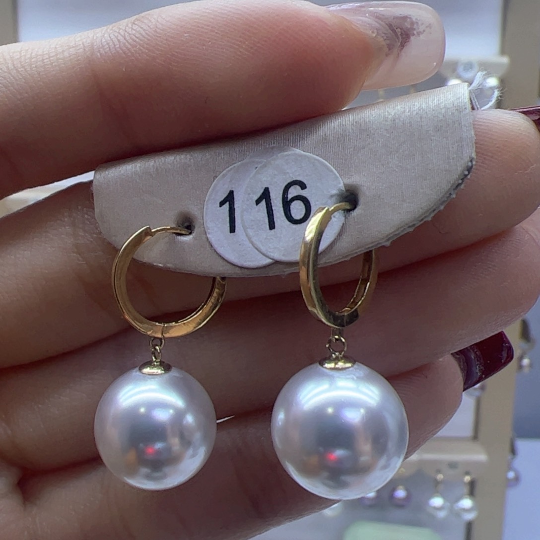 淡水珍珠耳饰18K金镶嵌