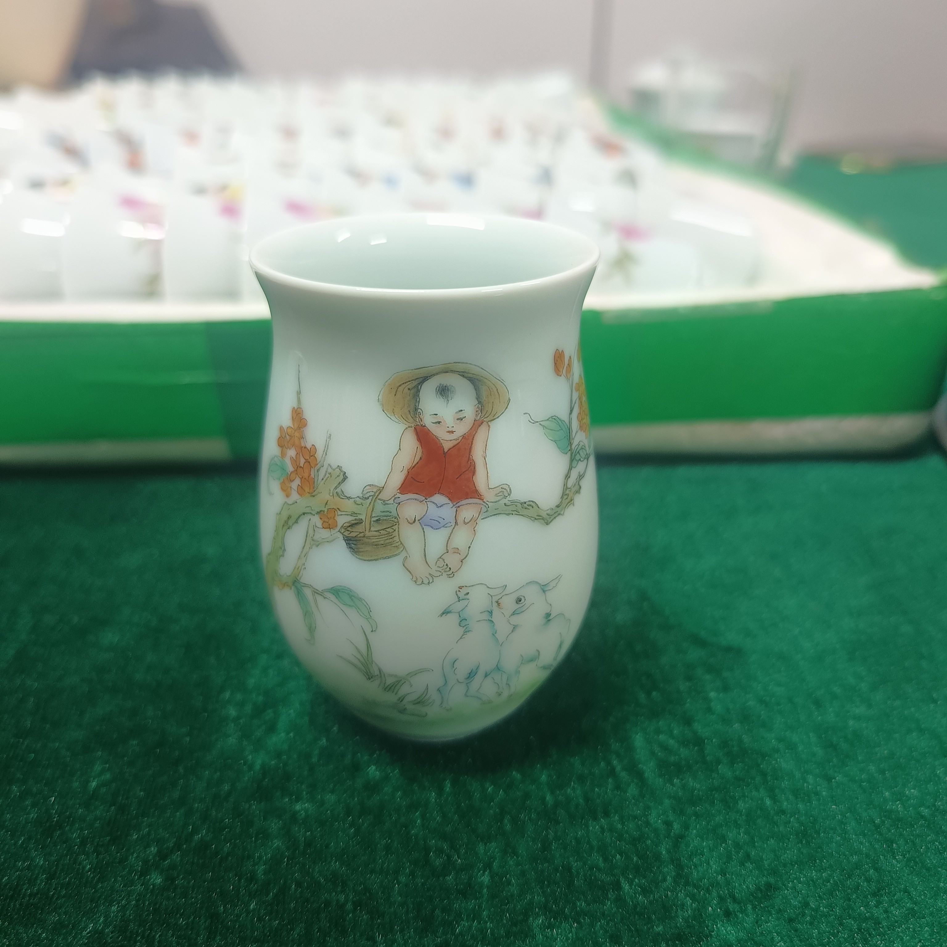 大口窑手工手绘桂花水杯（顺丰包邮）