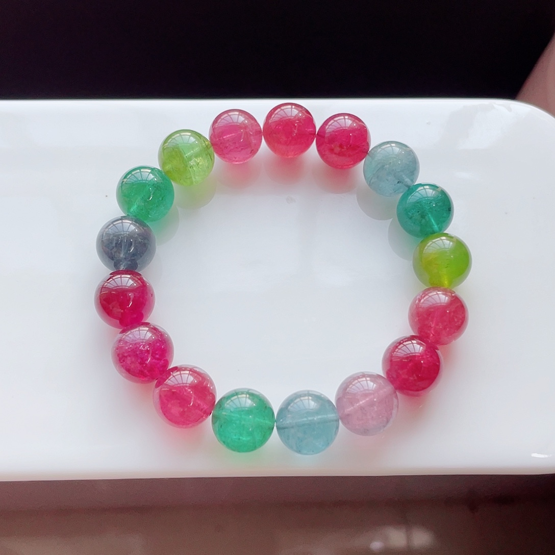 碧玺未镶嵌手链12mm左右