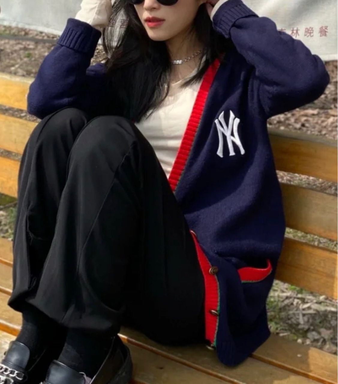 000802 古驰/Gucci mlb联名针织开衫外套 男女同款 L码 99新