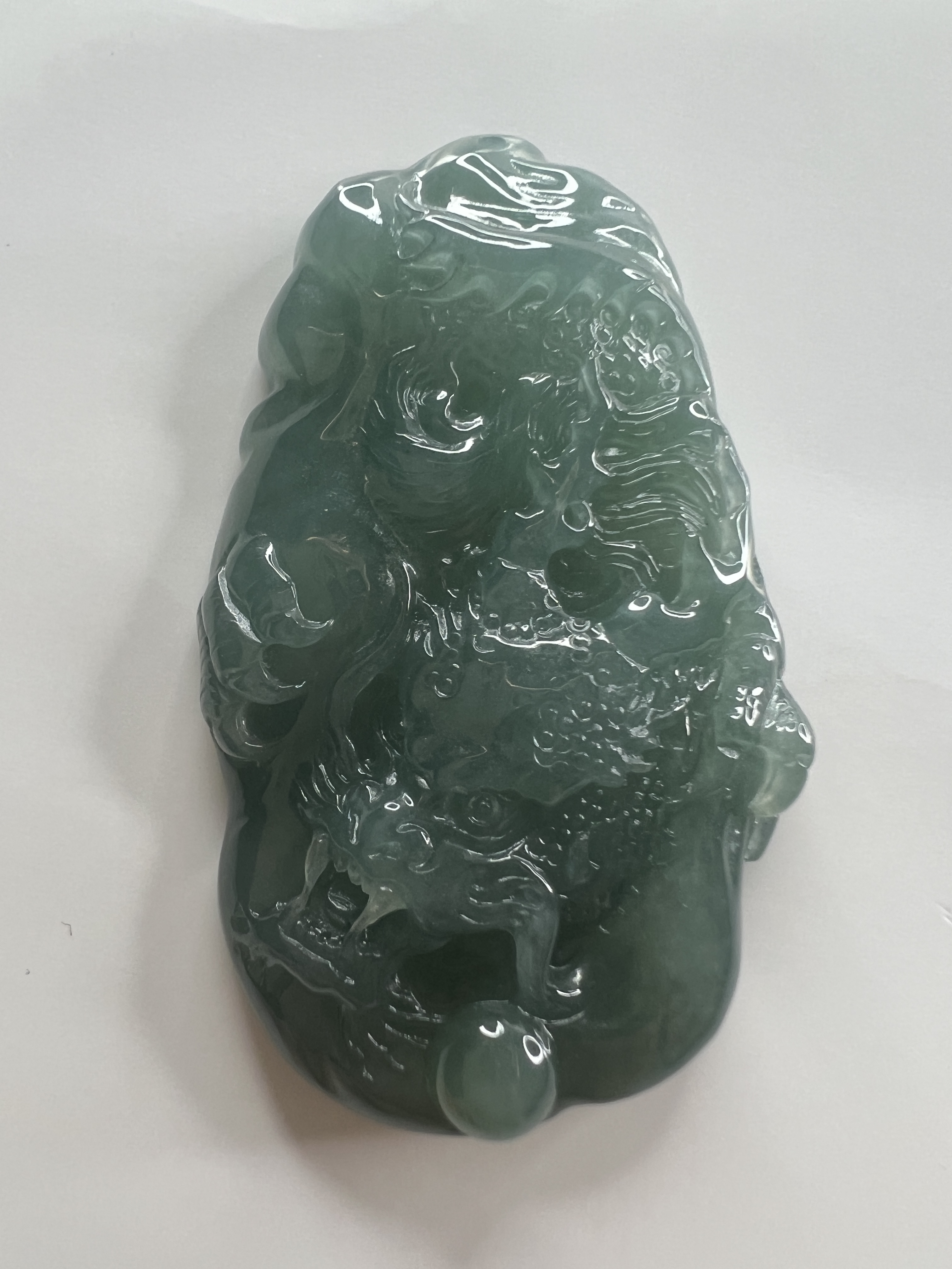 缅甸天然A货翡翠 龙牌