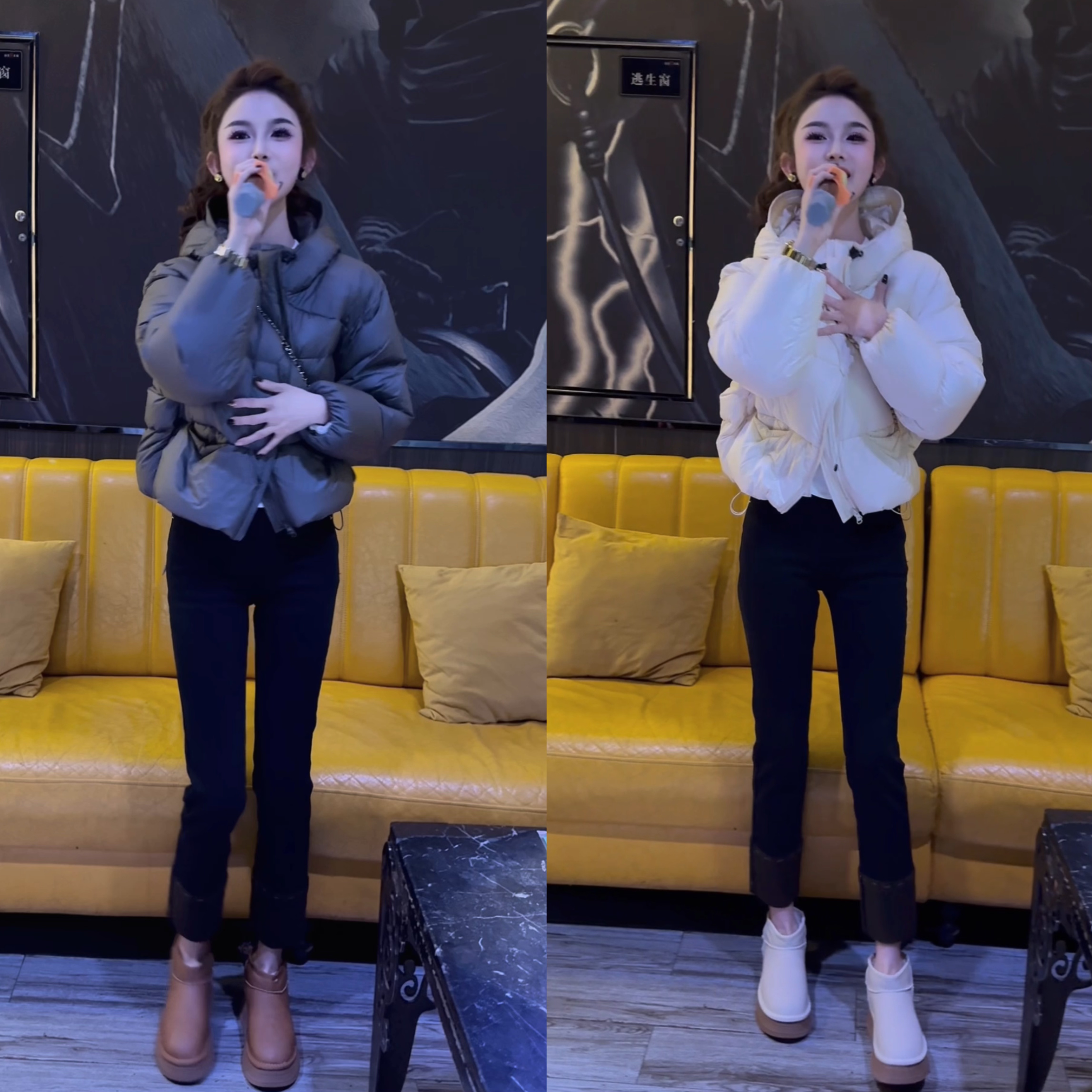 2024新款泡芙蓬松连帽羽绒服冬季短款面包服外套{1}