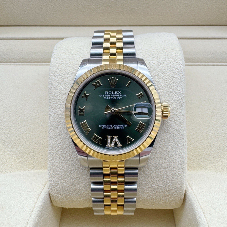 95新 Rolex/劳力士 日志型 /178273 /表径31毫米  /绿盘罗马刻度 