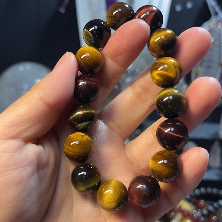 手链未镶嵌水晶天然多彩虎眼石