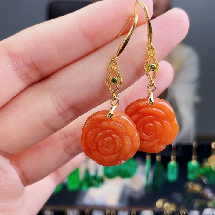 翡翠耳饰未镶嵌饰品