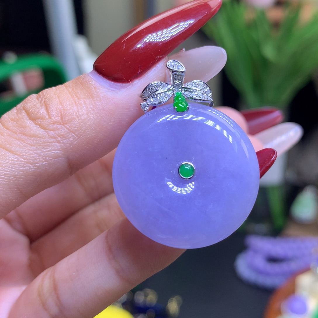 翡翠颈饰18K金镶嵌天然