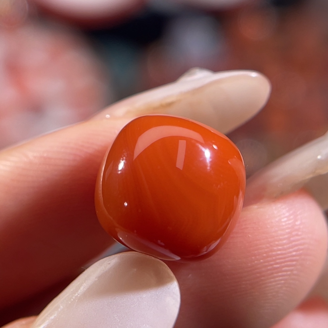 南红玛瑙未镶嵌官坡料老型珠 11.6x10.9mm