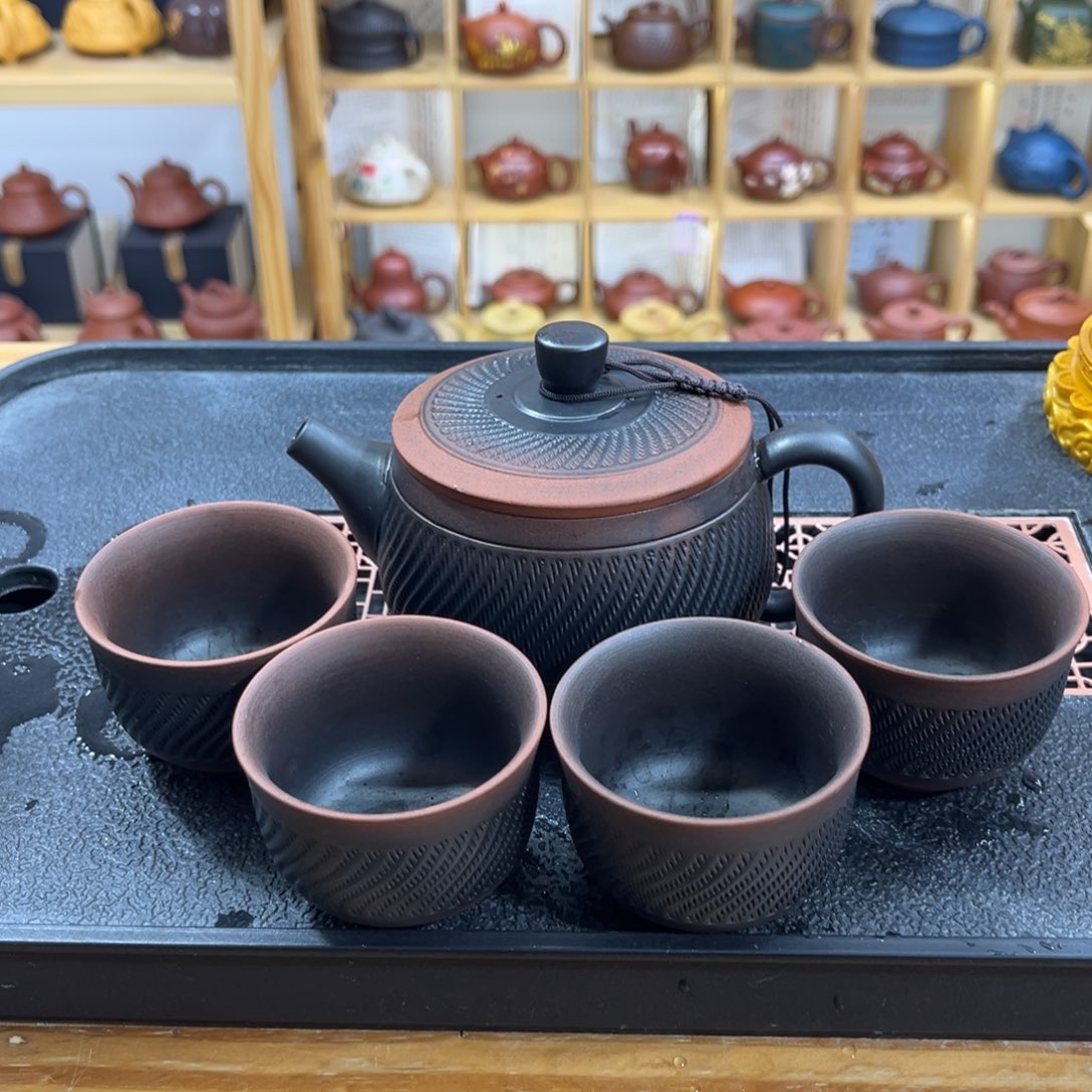 紫砂紫砂汉瓦（一壶四杯）